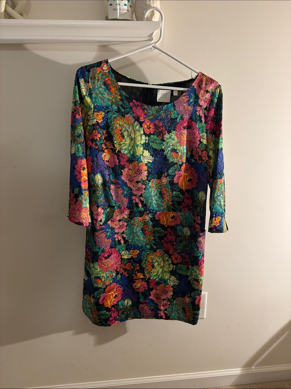 HD in Paris Black Floral Mini Dress with Multicolor Blooms
